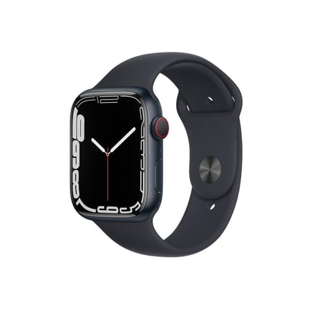 ساعة ابل الجيل 7 جي بي اس 45 مل, هيكل الومينيوم مع سوار رياضي,ضوء النجوم