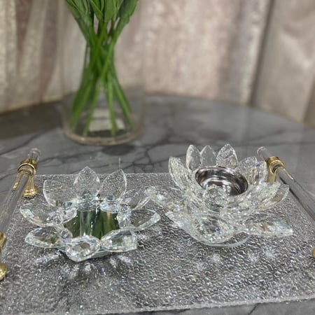 مبخره كريستال ورده  دواره وحامل عود  مبخره كريستال تدور