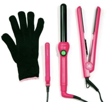 طقم اجهزة تصفيف الشعر من جوسي ايبر - مكواة تلفيف 19 مم مع مكواة تمليس 1 انش ومكواة تمليس ميني