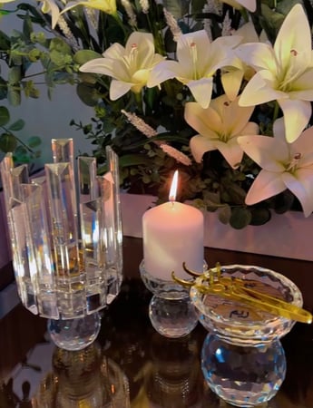 مبخره كريستال + حامل العود