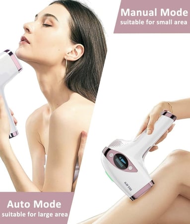 جهاز ازالة شعر بالليزر ملاي T4  للبشره الحساسه لازالة الشعر في المنزل بالنبض الضوئي بدون الم مع تبريد ثلجي حتى 500,000 ومضة لمنطقة البيكيني والوجه والابط والارجل والذراعين للنساء والرجال من ايميني، روز جولد