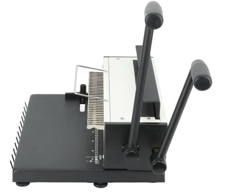 الة صنع الدفاتر، آلة تخريم  بمقياس 3:1 بمقبضين، مقاس 3 ملم و5 ملم و7 ملم، لمقاس A4 وA5  (تخريم مربع