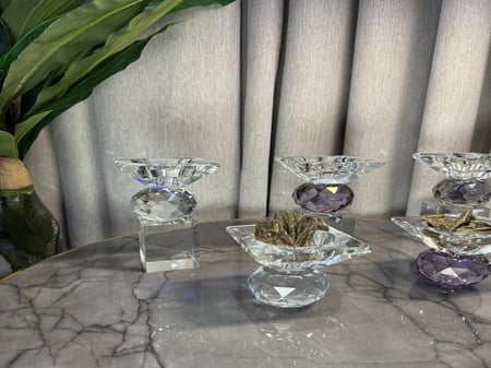 مبخرة عرايس كريستال وحامل عود موف