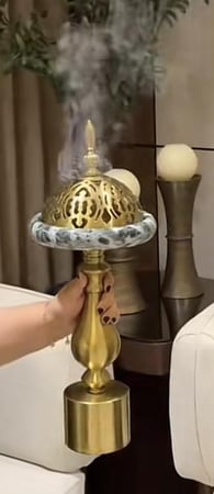 مبخره ذهبي برخام رمادي