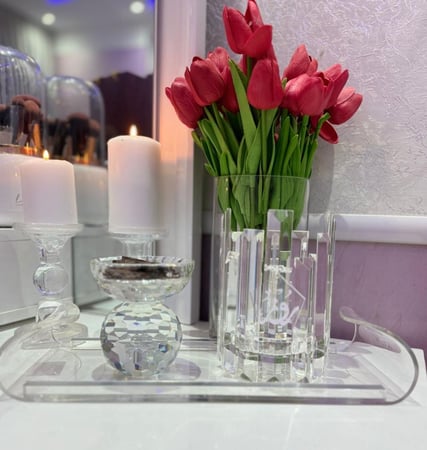 مبخره كريستال بالاسم   وحامل عود