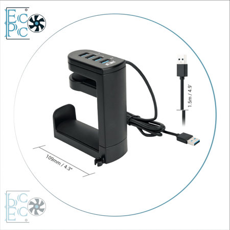 2 في 1 ستاند سماعات ومنافذ يو اس بي - متجر ايكو بي سي