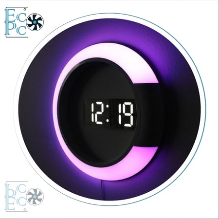 ساعة حائط رقمية ودرجة حرارة مع 7 ألوان RGB - متجر ايكو بي سي