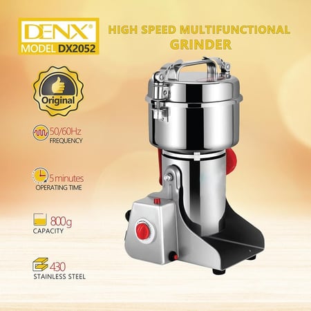 مطحنة قهوة وبهارات كبيرة بسعة 800 جرام بقوة 3000 واط دينكس DENX DX2052