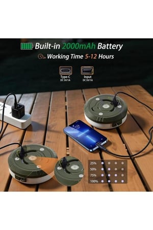 STRIPLIGHT اضاءة التخييم قابلة للشحن ومضادة للماء