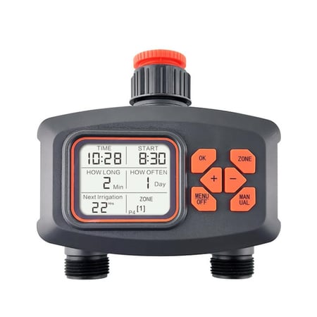 وحدة تحكم ري النباتات DENX DX2578 مع شاشة LCD كبيرة، أربعة برامج مرنة، وتوصيلات سريعة