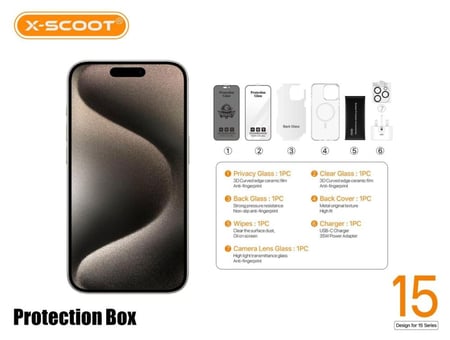 باكيج حماية X-Scoot لجوال 15 بروماكس - حماية شاملة ومتكاملة