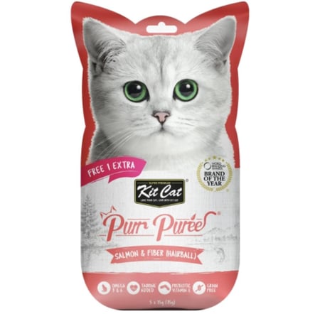 كت كات مكافات سالمون و الياف لكرات الشعب KIT CAT PUREE SALMON AND FILBER 15G