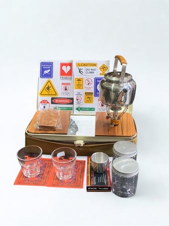 صندوق عزبة الشاي مع جراب