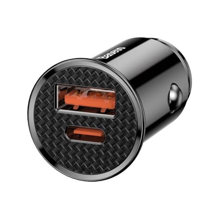 بيسوس شاحن سيارة 30 واط منفذ PD ومنفذ USB