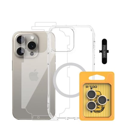 S-TOP مجموعة الحماية الكاملة 7 في 1 لأجهزة ايفون وسامسونج – حماية شاملة وجودة عالية