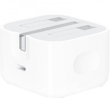 ابل شاحن طاقة 20 وات، أحادي USB-C ابيض