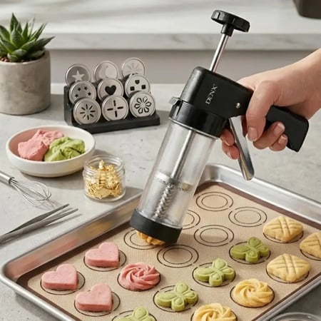 مسدس تشكيل عجين عملي وسهل الاستخدام لعمل حلويات منزلية متناسقة