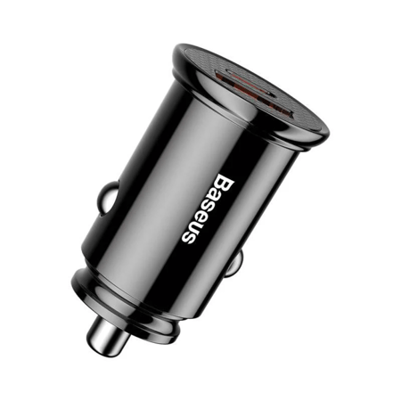 بيسوس شاحن سيارة 30 واط منفذ PD ومنفذ USB