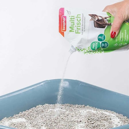 معطر رمل مزيل روائح فضلات القطط برائحة الفانيلا والشمام 400جرام بيفار