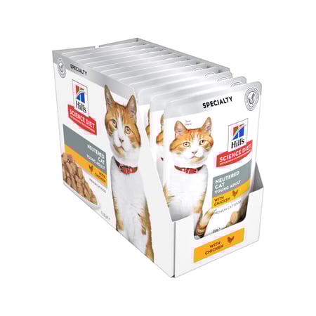 كرتون اظرف هيلز للقطط المعقمة بالدجاج 12 ظرف