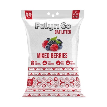 فيلاين قو رمل ناعم بنتونيت للقطط برائحة التوت والفراولة 10 لتر