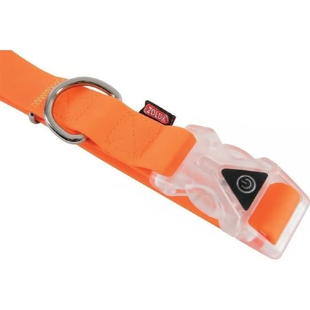 زولكس طوق سيليكون مضيء للكلاب 25 مم - برتقالي