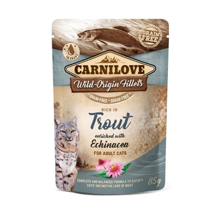كارنيلوف طعام رطب بنكهة السلمون والزهرة القنفذة للقطط البالغة 85ج