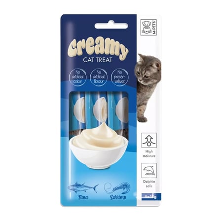 ام بتس مكافأة كريمي للقطط بالتونة والجمبري 4X15ج