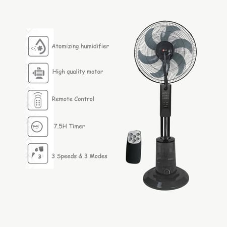 مروحة تبريد مع رذاذ الماء الكهربائية مع جهاز تحكم عن بعد DLC-31050