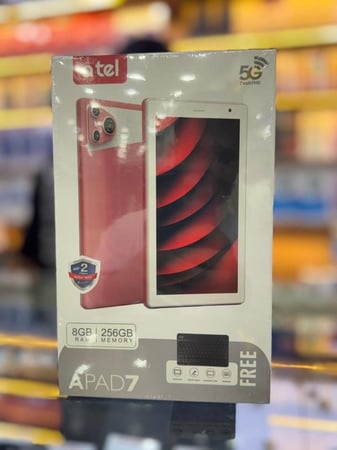 تابلت atel حجم ٧ بوصه ذاكرة 256 قيقا مع كفر وكيبورد