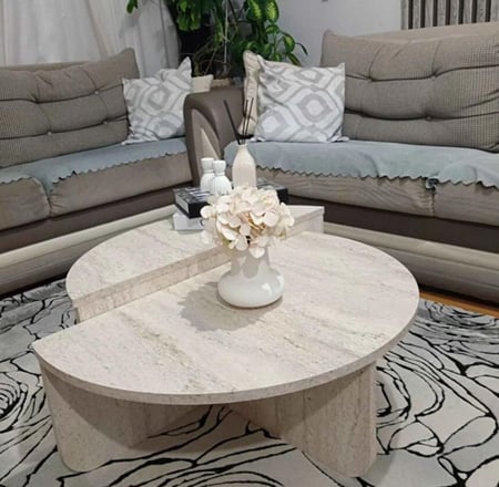 طاولة رخام ترفنتينو دورين 120*120 سم