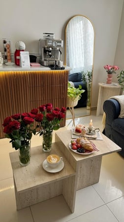 طاولة رخام ترفنتينو دورين 40*80