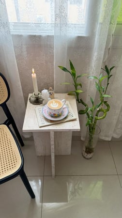 طاولة رخام ترفنتينو خدمة 52 سم