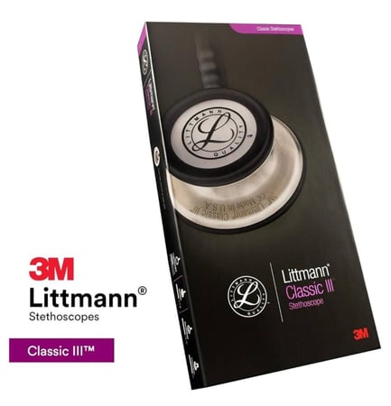 سماعة طبيب ليتمان كلاسيك 3 الاصلية - Littmann Classic 3 Black Regular Edition 5622 3M Classic III Stethoscope, Navy Blue Tube, 27 inch, 5622