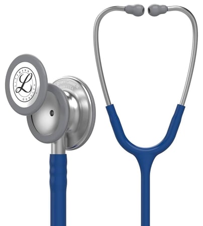سماعة طبيب ليتمان كلاسيك 3 الاصلية - Littmann Classic 3 Black Regular Edition 5622 3M Classic III Stethoscope, Navy Blue Tube, 27 inch, 5622