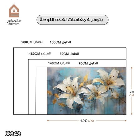 لوحة كانفس ورود