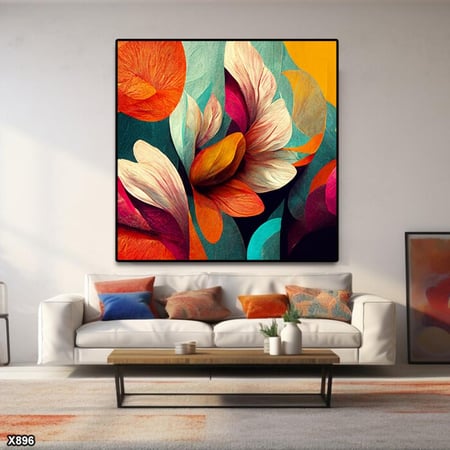 لوحة كانفس مربعة رسم تجريدي