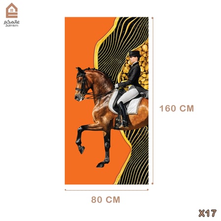 لوحة كانفاس مودرن لفرس  وخيالة