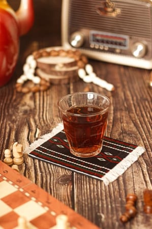 كوستر سجاد سدو اسود مزخرف.