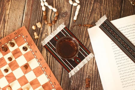 كوستر سجاد سدو اسود مزخرف.