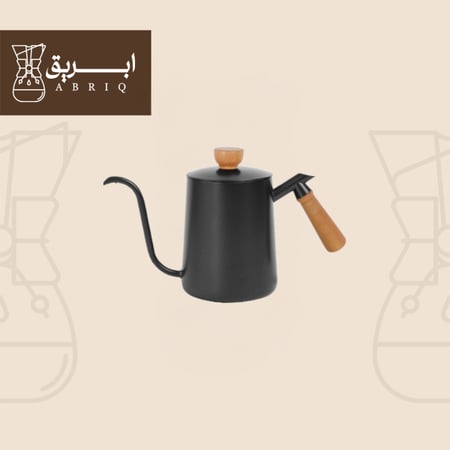 ابريق تقطير اسود بمقبض خشبي فاخر