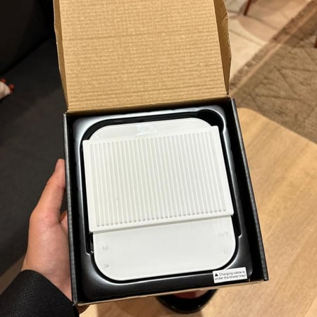 ميزان زجاجي  مع مؤقت ابيضللقهوة المختصة