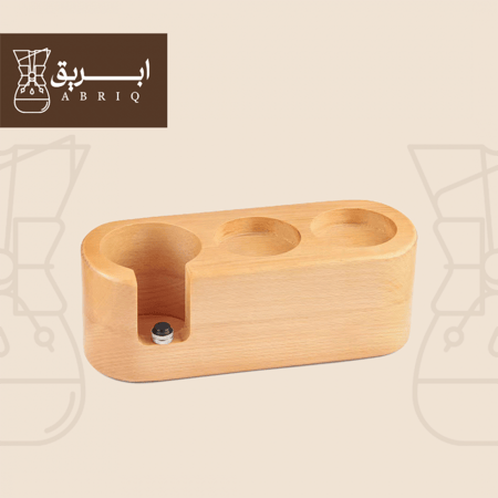 قاعدة تنظيم أدوات الإسبريسو الخشبية مع فتحات تمبر ومو