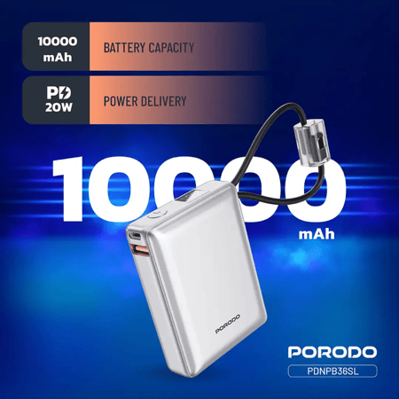 بنك الطاقة Porodo Petite بقدرة 10000mAh
