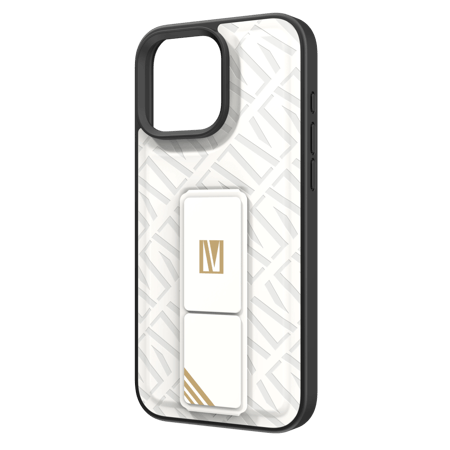 كفر مورفيكس مع حامل لموبايل ايفون 16 برو لون ابيض من ليفلو