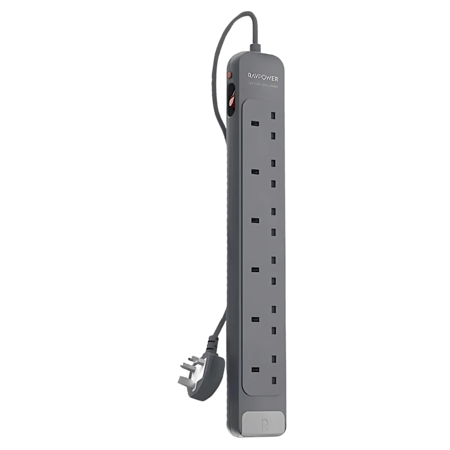 توصيلة راف باور 6 منافذ بقوة 3150 واط - رمادي