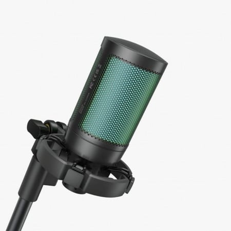 ميكروفون بمكثف RGB احترافي للألعاب من بورودو -اسود
