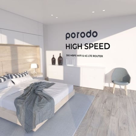 راوتر بورودو عالي السرعة 4 جي إل تي إي - أبيض