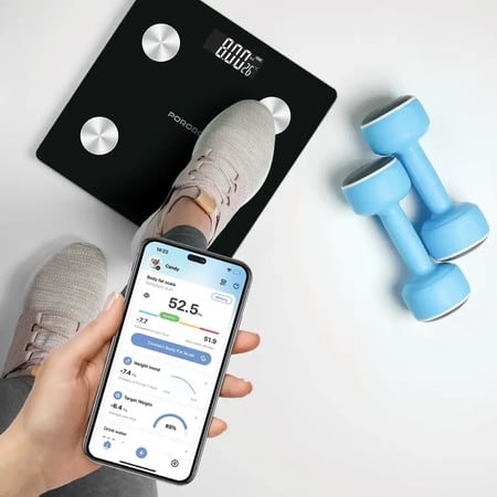 ميزان الجسم الذكي بورودو لايف ستايل جرافيز لقياس الدهون و BMI اسود