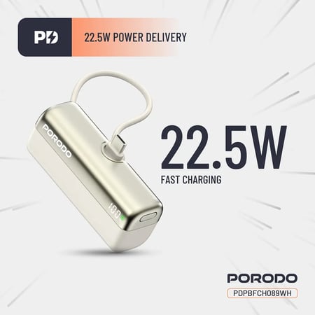 بنك الطاقة Porodo Pocket Volt بسعة 5000 مللي أمبير